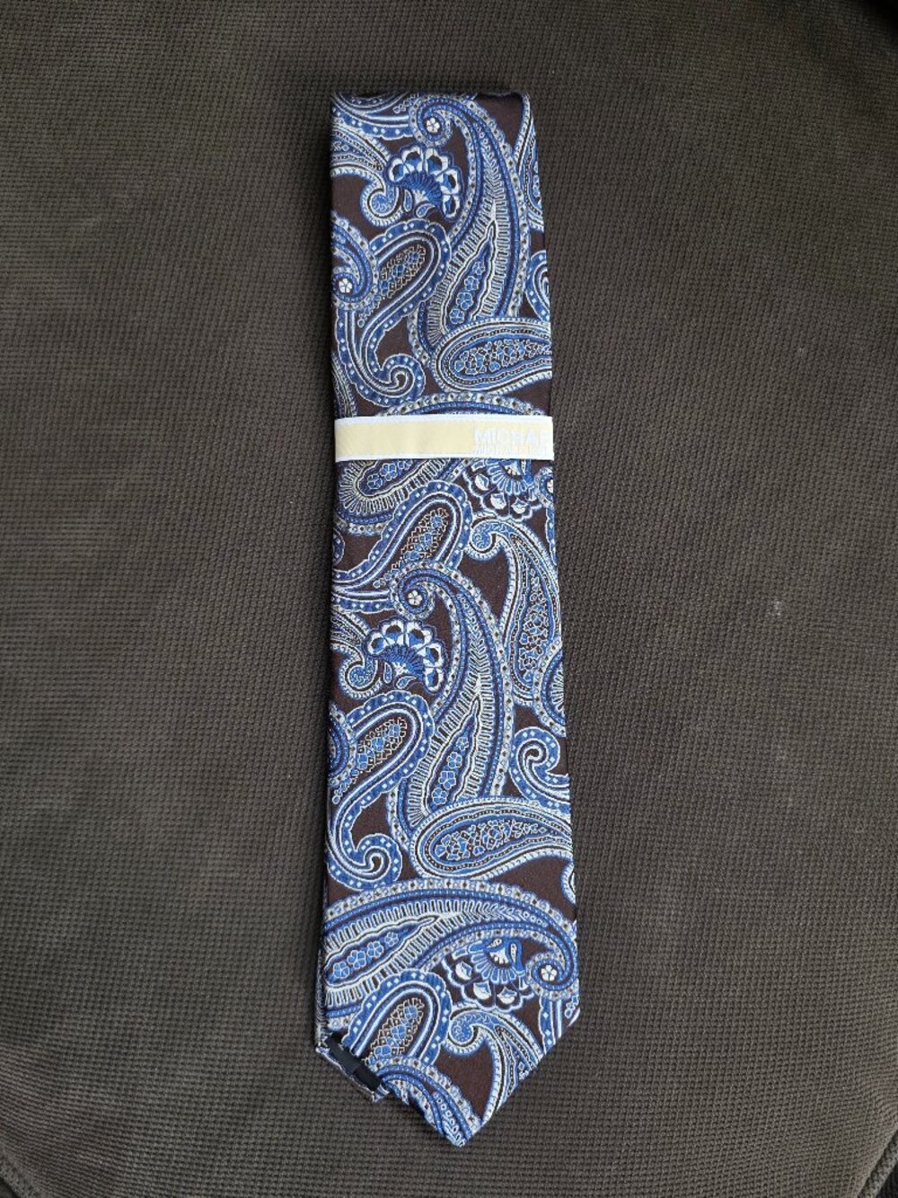 NWT MICHAEL Michael Kors Blue/Brown Paisley Tie